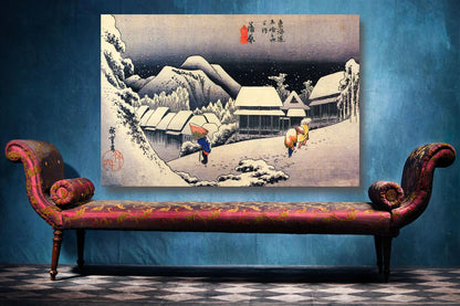 Hiroshige, Deep Snow At Kambara UV Direct Aluminum Print Australian Made Quality