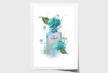 Ocean Blue Perfume Wall Art Limited Edition High Quality Print Unframed Roll Canvas None