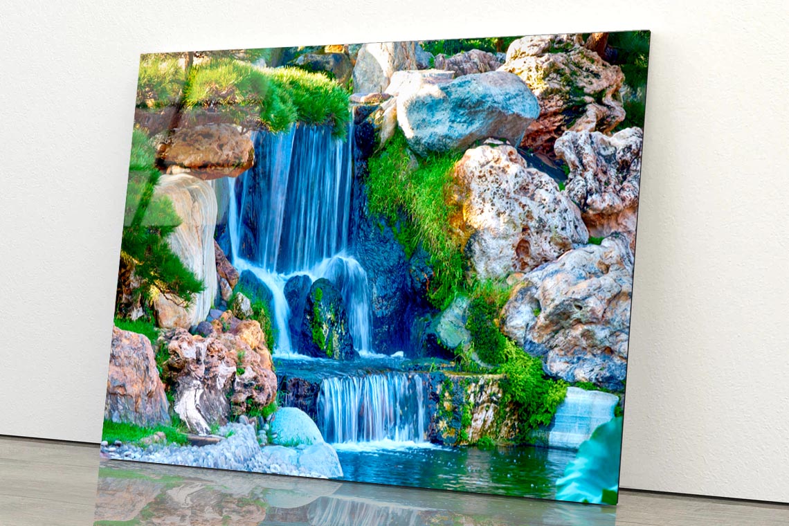 Waterfall-Britton Falls-Fishers Indiana Acrylic Glass Print Tempered Glass Wall Art 100% Made in Australia Ready to Hang