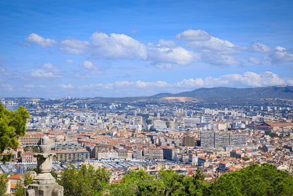 City Of Marseille with Blue Sky Home Decor Premium Quality Poster Print Choose Your Sizes