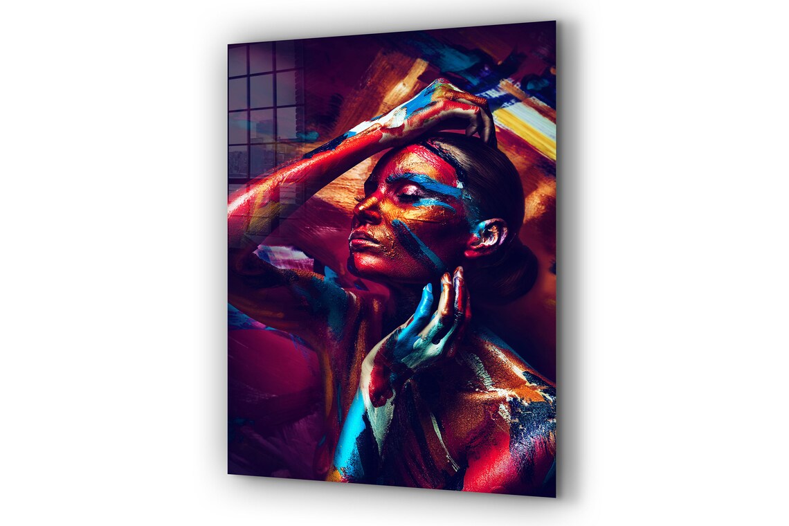 Colorful Woman Abstract UV Direct Aluminum Print Australian Made Quality