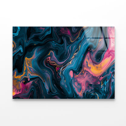 Colorful Waves Abstract Acrylic Glass Print Tempered Glass Wall Art 100% Made in Australia Ready to Hang