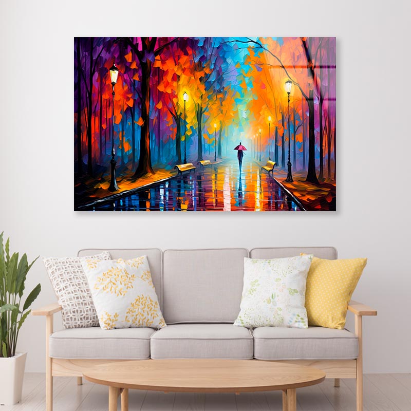 Walking Women & City Nightlife  Acrylic Glass Print Tempered Glass Wall Art 100% Made in Australia Ready to Hang