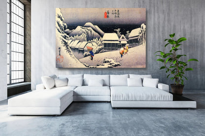 Hiroshige, Deep Snow At Kambara UV Direct Aluminum Print Australian Made Quality