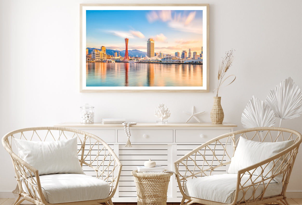 Skyline of Kobe City in Japan Home Decor Premium Quality Poster Print Choose Your Sizes