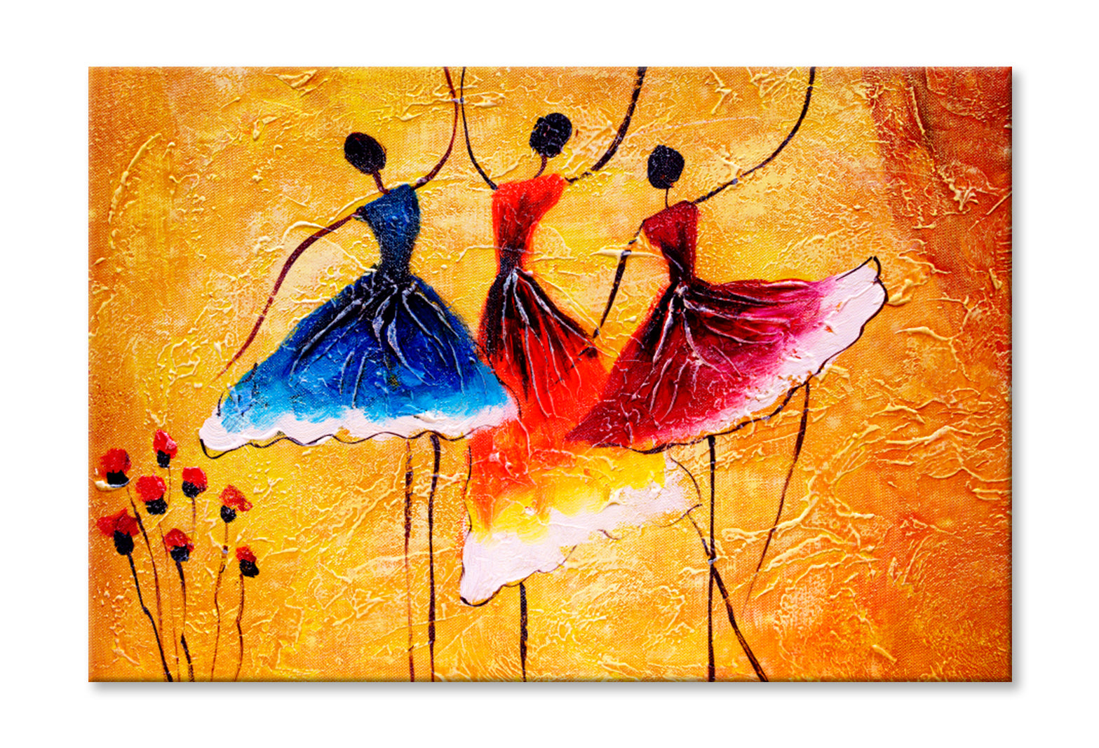 Spanish Dance Oil Painting Wall Art Limited Edition High Quality Print Stretched Canvas None