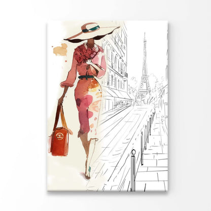 Fashion Girl Red Bag 3D Design Acrylic Glass Print Tempered Glass Wall Art 100% Made in Australia Ready to Hang