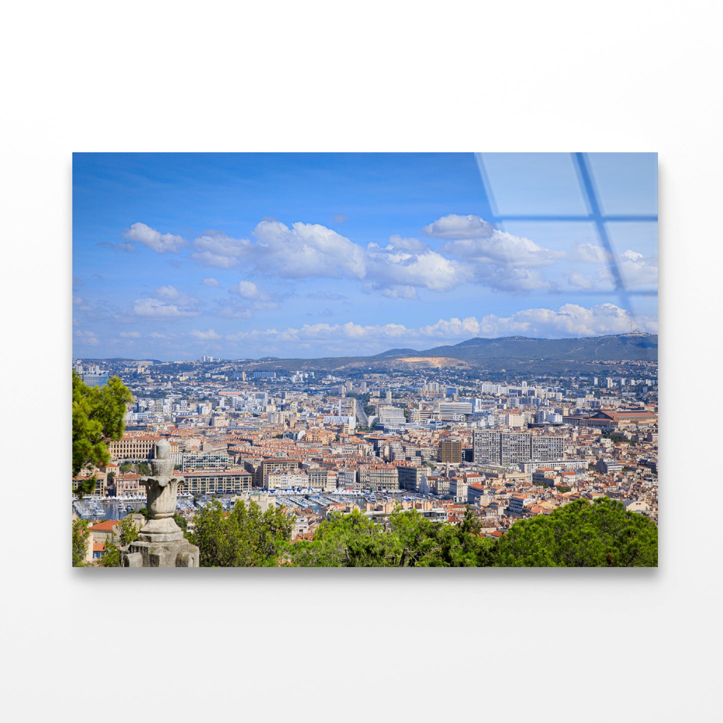 City Of Marseille with Blue Sky Acrylic Glass Print Tempered Glass Wall Art 100% Made in Australia Ready to Hang