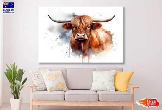 Highland Cow Face Abstract  Wall Art Decor 100% Australian Made