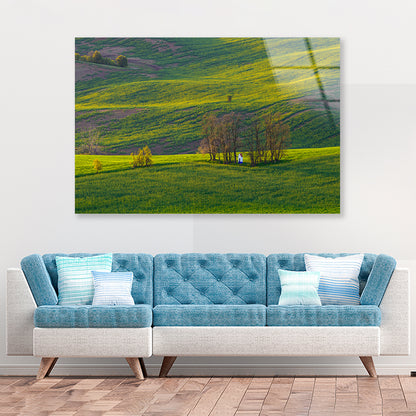 Person Sitting In a Meadow Acrylic Glass Print Tempered Glass Wall Art 100% Made in Australia Ready to Hang