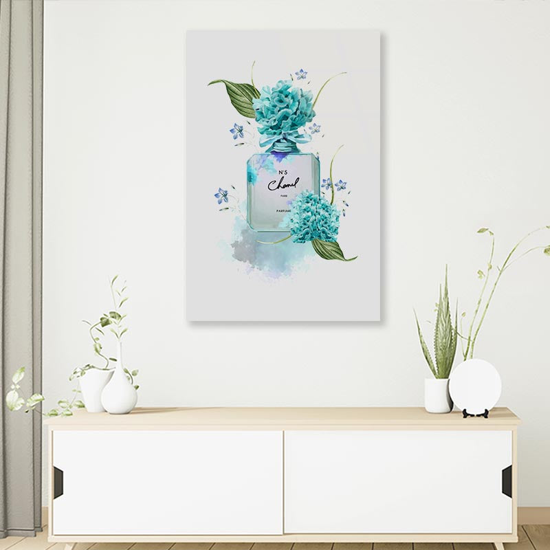 Ocean Blue Perfume 3D Design Acrylic Glass Print Tempered Glass Wall Art 100% Made in Australia Ready to Hang