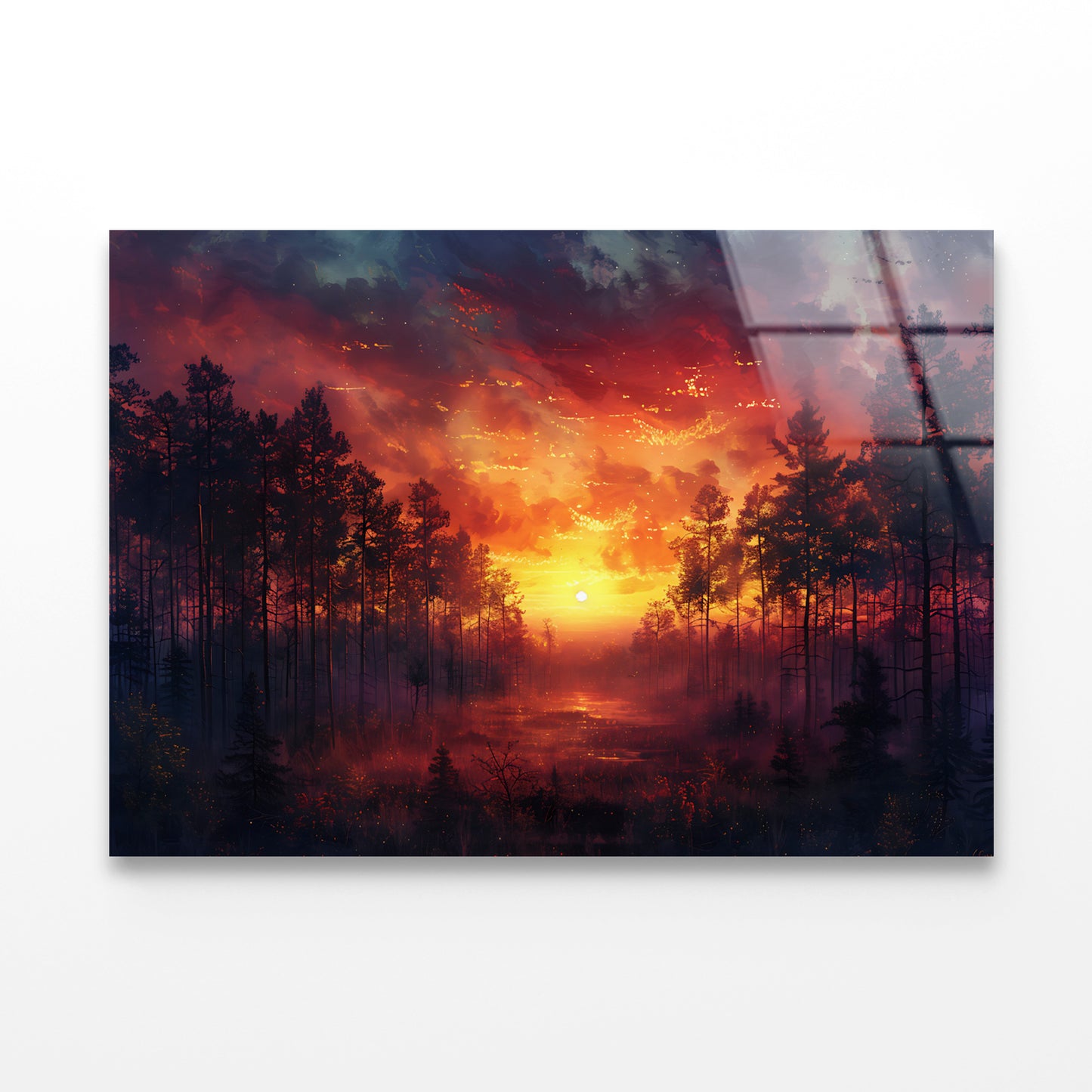 Sunset on the River with Trees Acrylic Glass Print Tempered Glass Wall Art 100% Made in Australia Ready to Hang