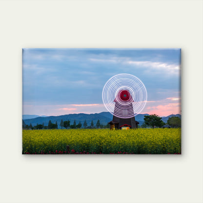 Windmill Rapeseed Field Wall Art Decor 100% Australian Made