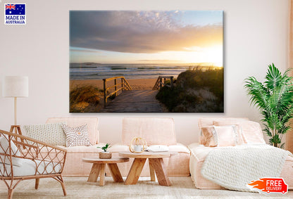 A Wooden Bridge Leads to The Beach Wall Art Decor 100% Australian Made