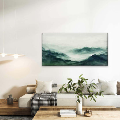 Misty Mountain Landscape Wall Art Canvas Office Home Room Framed 120x60cm