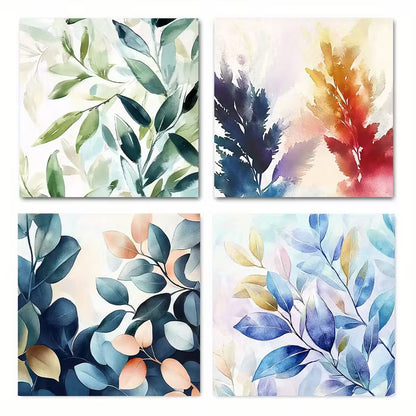 4pcs Green Sleeves Wall Art Canvas Framed