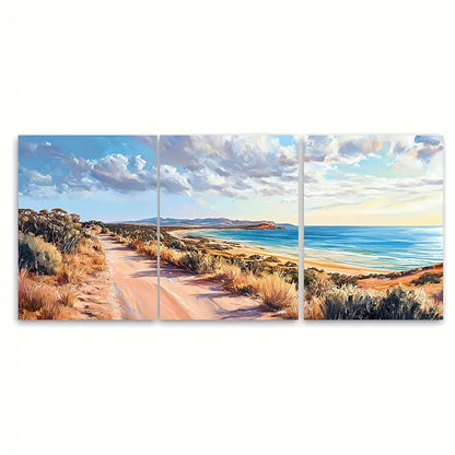 3pcs Esperance Beach Coastline Print Australia Wall Art Set Canvas Framed 50x70cm - High Quality Print 100% Australian Made Wall Canvas Ready to Hang