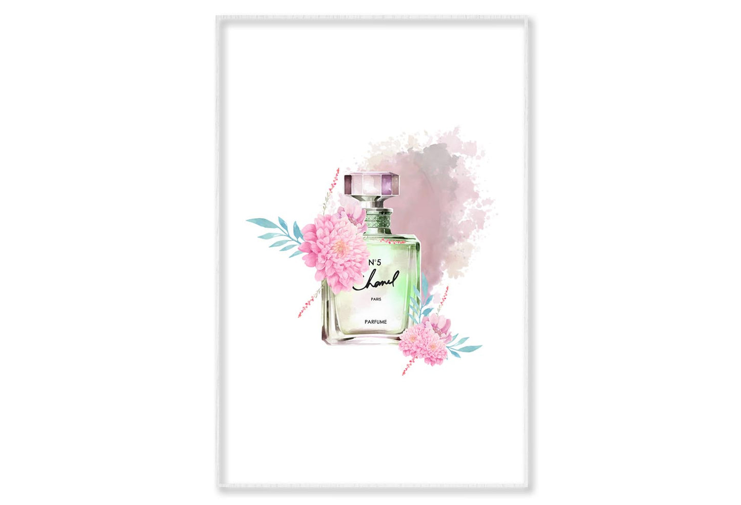 Luxury Perfume Wall Art Limited Edition High Quality Print Canvas Box Framed White