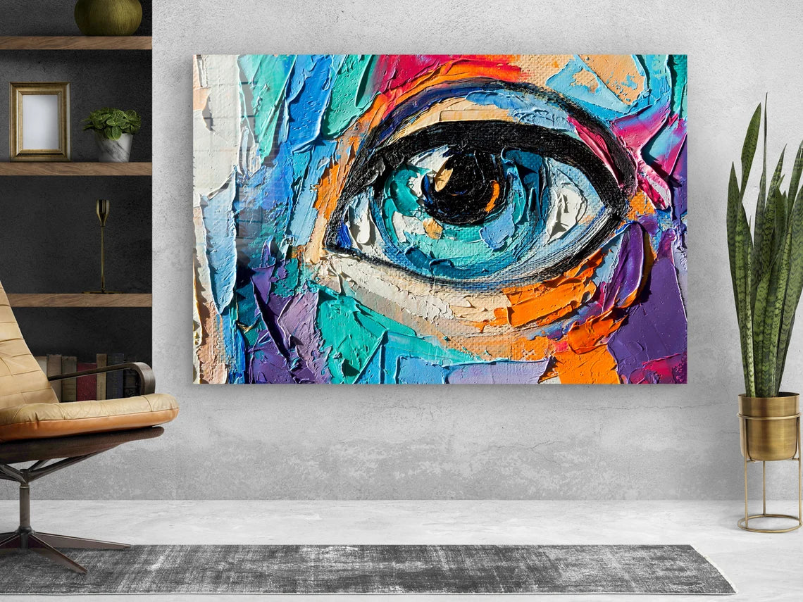 Colorful Eye Painting UV Direct Aluminum Print Australian Made Quality