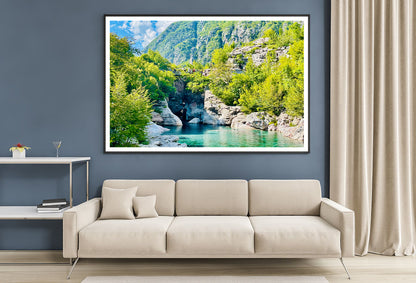 A River Surrounded By Trees and Rocks Home Decor Premium Quality Poster Print Choose Your Sizes