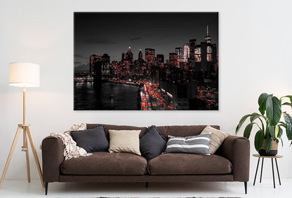 New York City B&W Skyline Wall Art Decor 100% Australian Made