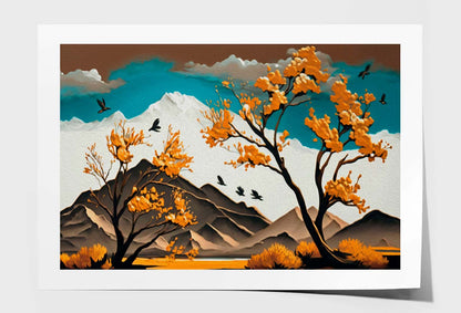 White Clouds and Birds 3d Wall Art Limited Edition High Quality Print