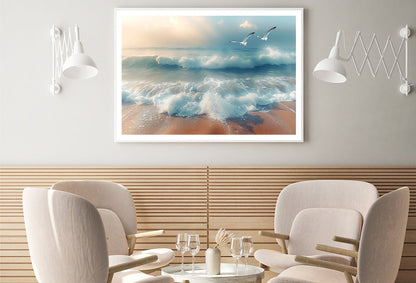 Birds Flying Over a Beach Home Decor Premium Quality Poster Print Choose Your Sizes