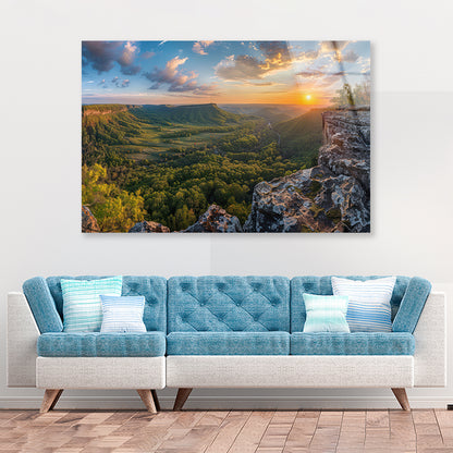 Trees and Hills, Sky View Acrylic Glass Print Tempered Glass Wall Art 100% Made in Australia Ready to Hang