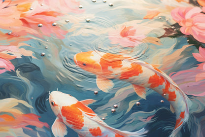 Painting Of a Group of Fish Swimming In Water Home Decor Premium Quality Poster Print Choose Your Sizes