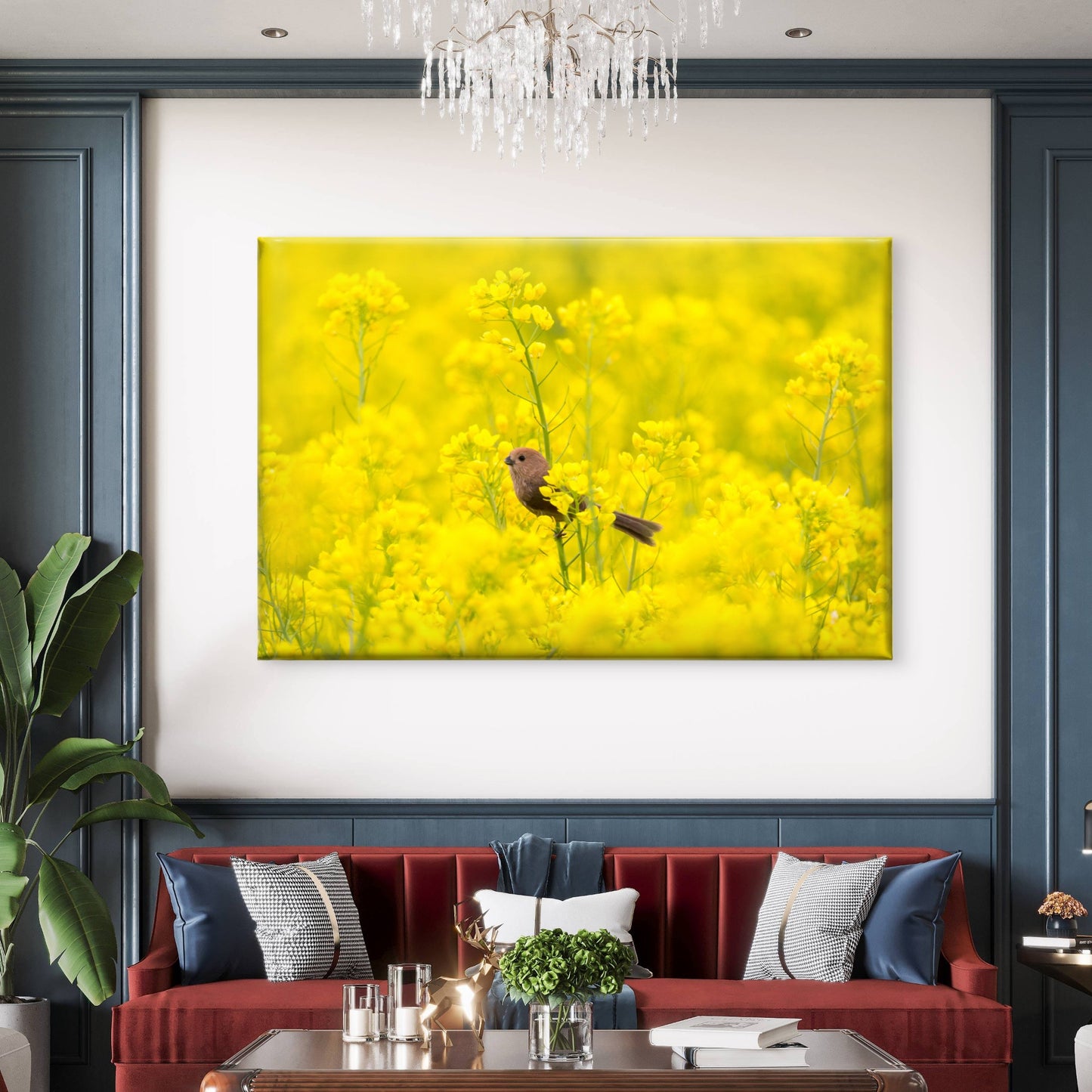 Bird in Rapeseed Field Korea Wall Art Decor 100% Australian Made