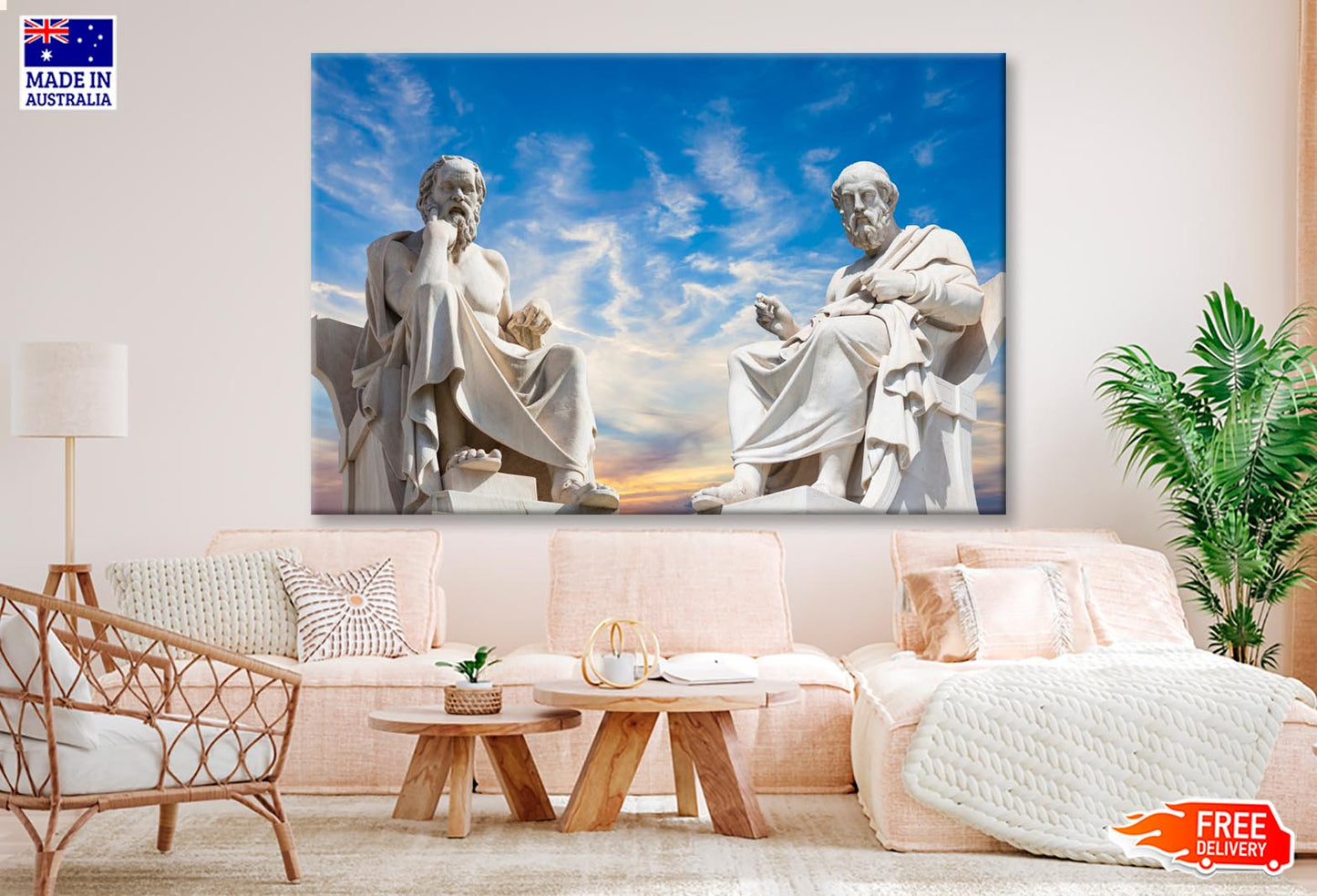 Plato And Socrates, The Greatest Ancient Greek Philosophers Wall Art Decor 100% Australian Made