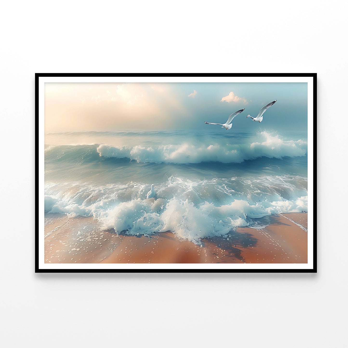 Birds Flying Over a Beach Home Decor Premium Quality Poster Print Choose Your Sizes