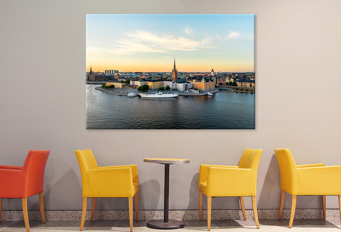 Gamla Stan in Stockholm at Sunset Wall Art Decor 100% Australian Made