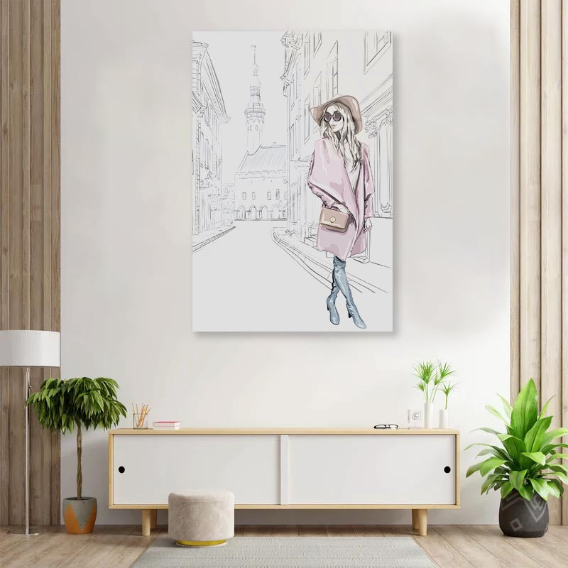 Pink Girl and Hat 3D Design Acrylic Glass Print Tempered Glass Wall Art 100% Made in Australia Ready to Hang