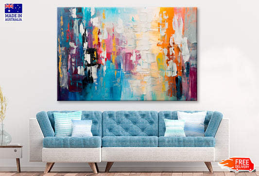 Abstract Colorful Chaotic Blend Of Acrylic Oil Painting Wall Art Limited Edition High Quality Print