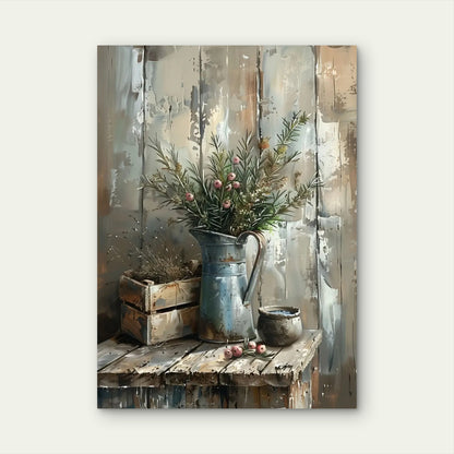 Rustic Rosemary and Berries 60x90cm Metal Print Ready to Hang
