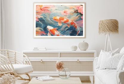 Painting Of a Group of Fish Swimming In Water Home Decor Premium Quality Poster Print Choose Your Sizes