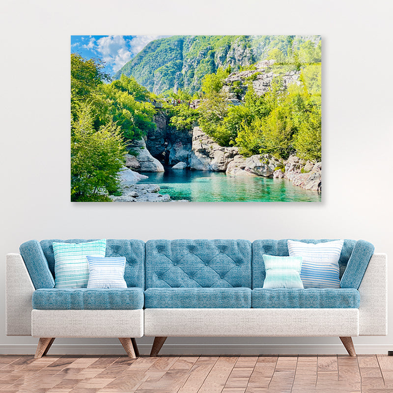 A River Surrounded By Trees and Rocks Acrylic Glass Print Tempered Glass Wall Art 100% Made in Australia Ready to Hang