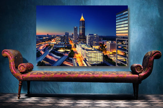 Atlanta City Skyline UV Direct Aluminum Print Australian Made Quality