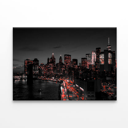 New York City B&W Skyline Wall Art Decor 100% Australian Made