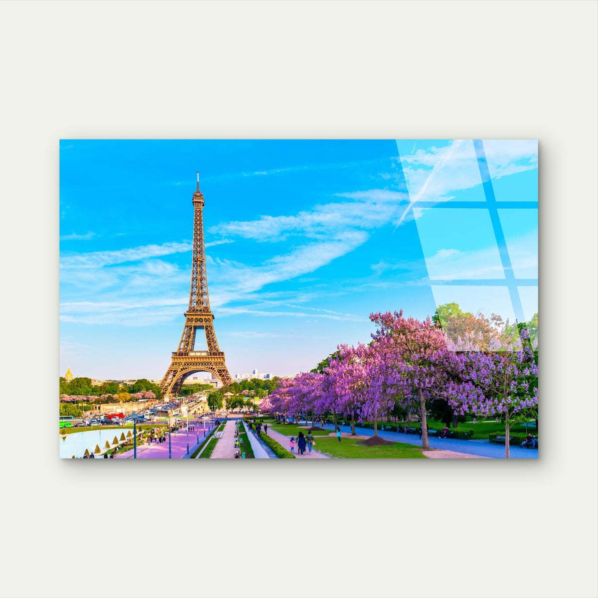 Paris Eiffel Tower Spring Blossom Tree Acrylic Glass Printing Wall Art Australian Made Quality