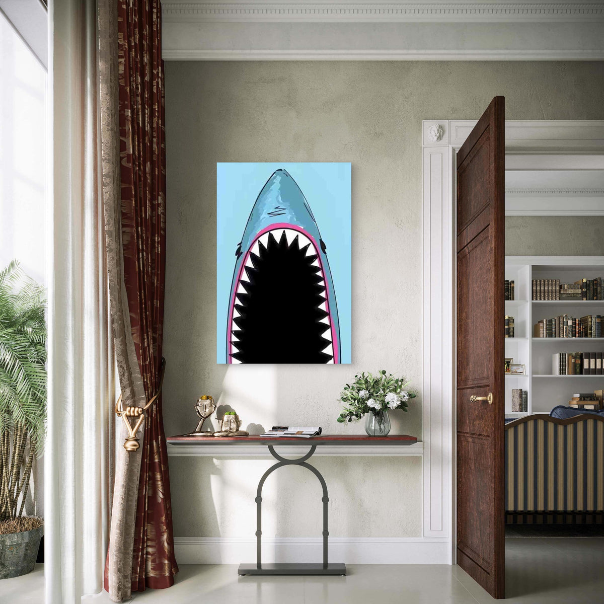 Open Mouth And Sharp Teeth 60x90cm Metal Print Ready to Hang