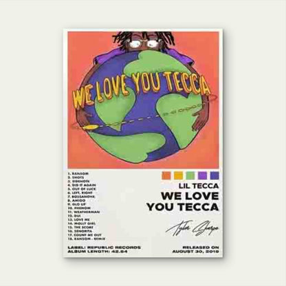 Lil Tecca We Love You Tecca Metal Print Ready to Hang