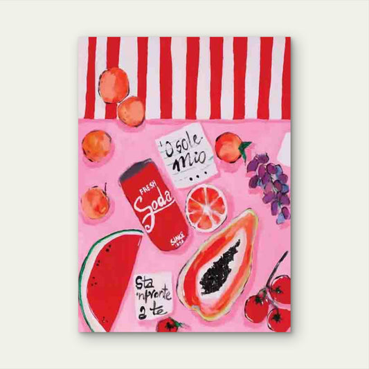 Summer Fruits And Soda 60x90cm Metal Print Ready to Hang