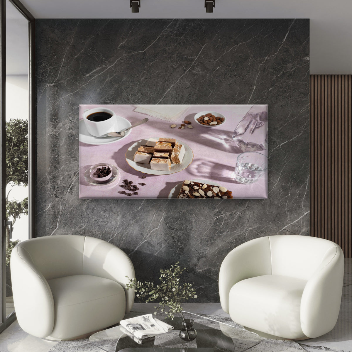 Delicious Dessert Coffee Cup Wall Art Canvas Office Home Room Framed 120x60cm