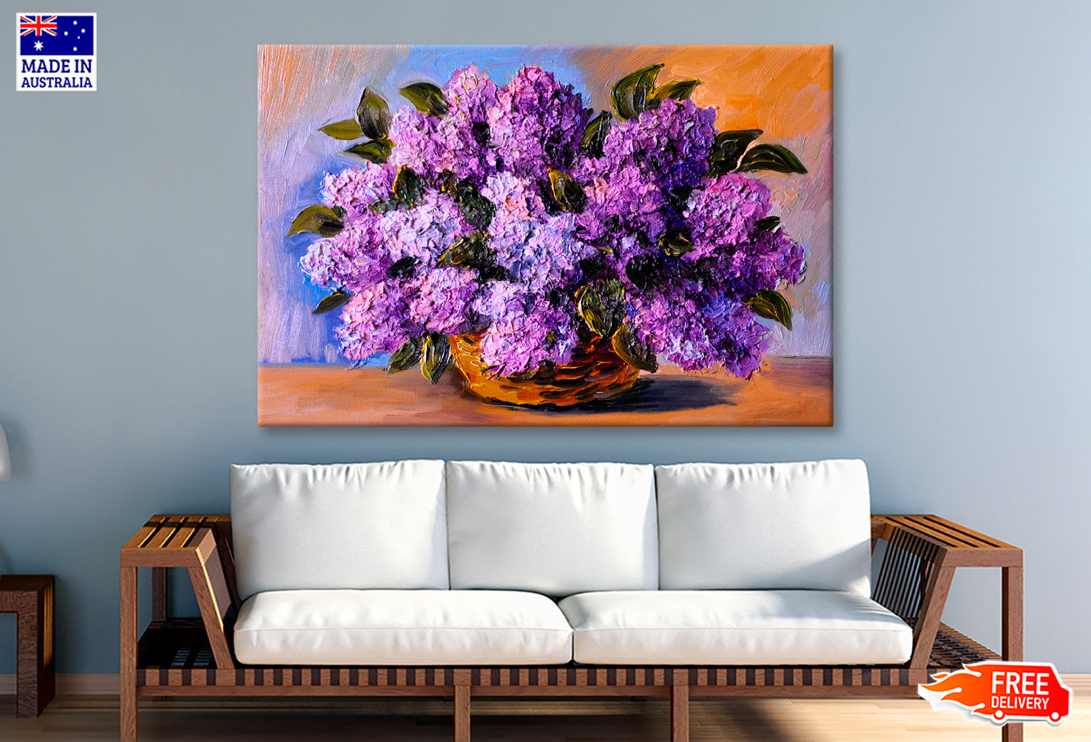 A Bouquet Of Lilacs , Made In Style Oil Painting Limited Edition High Quality Print