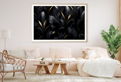 Luxury Black and Gold Leaves Art Home Decor Premium Quality Poster Print Choose Your Sizes