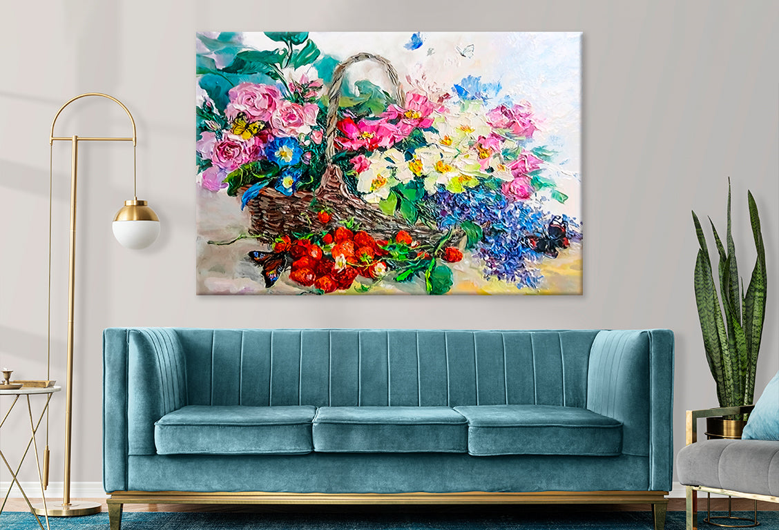 Colorful Still Life with Flowers Wall Art Decor 100% Australian Made