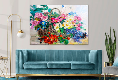 Colorful Still Life with Flowers Wall Art Decor 100% Australian Made