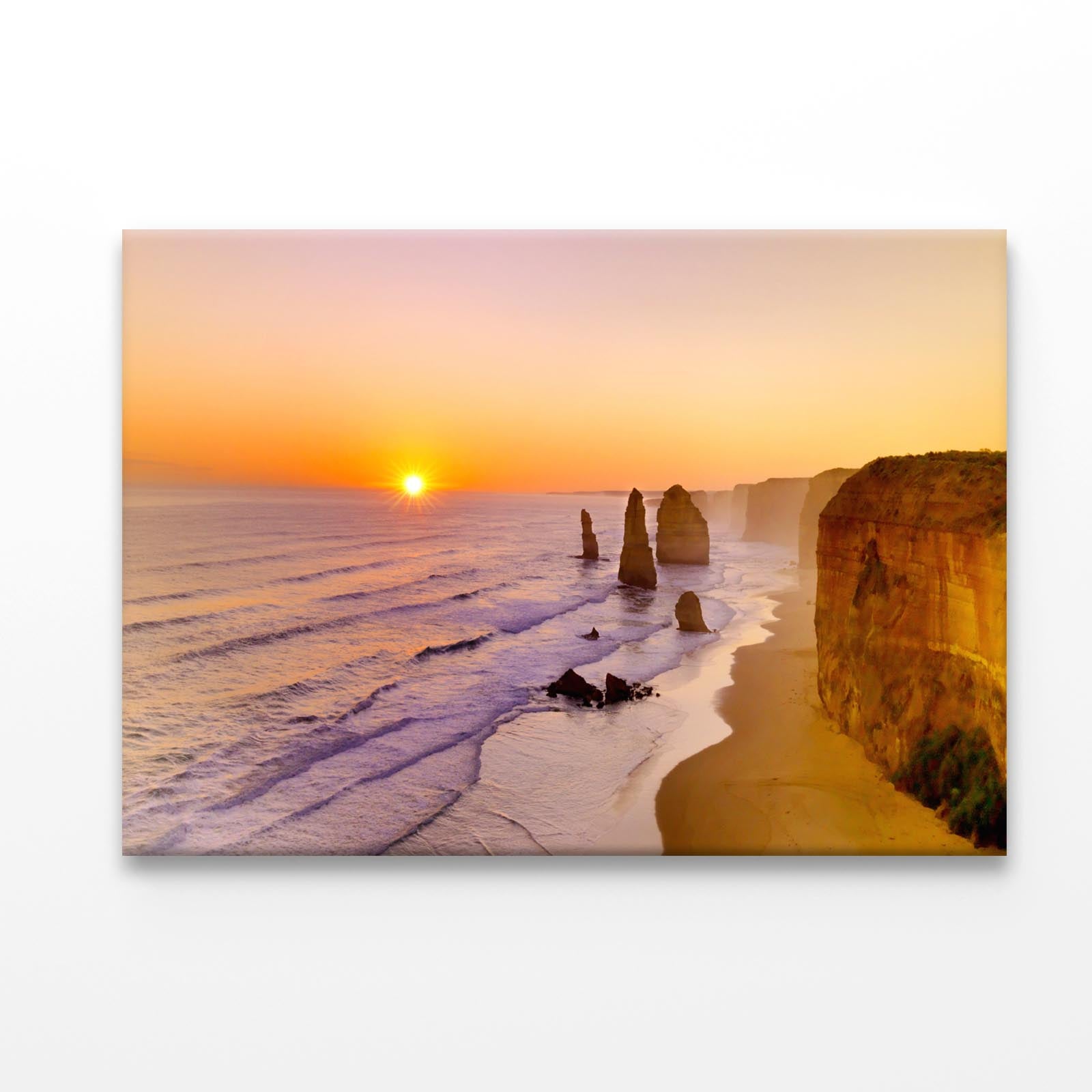 Sunset Sea With Rocks Acrylic Glass Print Tempered Glass Wall Art 100% Made in Australia Ready to Hang